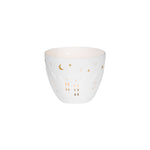 Mini Poetry House Tealight Holder | White/Gold | 6.6cm