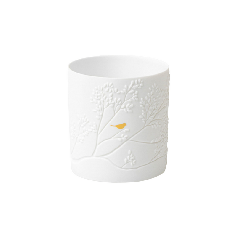 Porcelain Stories Tealight Holder | Golden Bird | 7cm