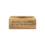 Friendship Wine Bottle Coaster | Oak