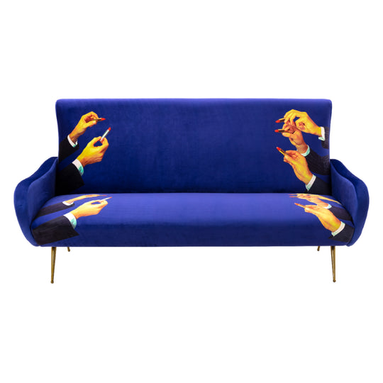 Lipsticks Three Seater Sofa | Seletti Wears Toiletpaper | Blue