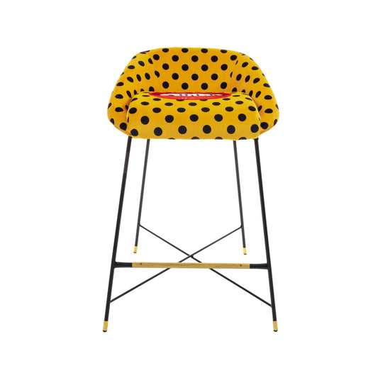 Sh*t Padded High Bar Stool | Seletti Wears Toiletpaper | Yellow