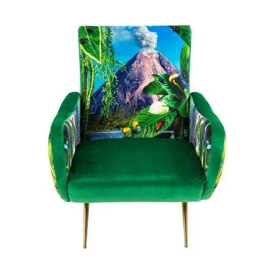 Volcano Padded Armchair | Seletti Wears Toiletpaper | Green