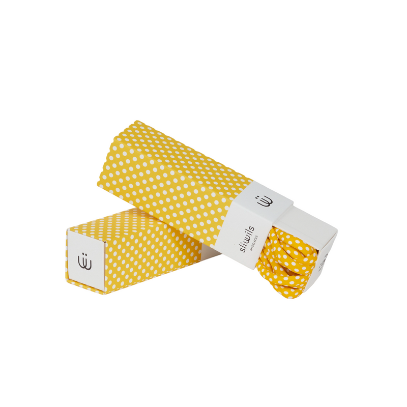 Lindy Brightness Polka Yellow Shoelaces | 120cm