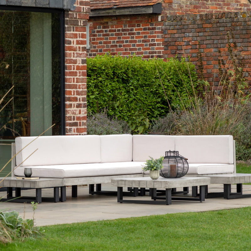 Outdoor Taranto Small Corner Lounge Set | Black & Grey