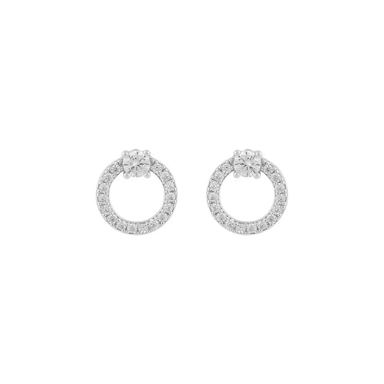 Ace CZ Ring Earrings | Silver Plated with Cubic Zirconia