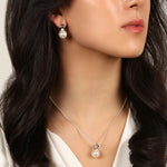 Adriana Pearl Hoop Earrings | Silver Plated