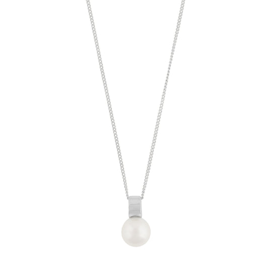 Adriana Pearl Pendant Necklace | Silver Plated | 42cm