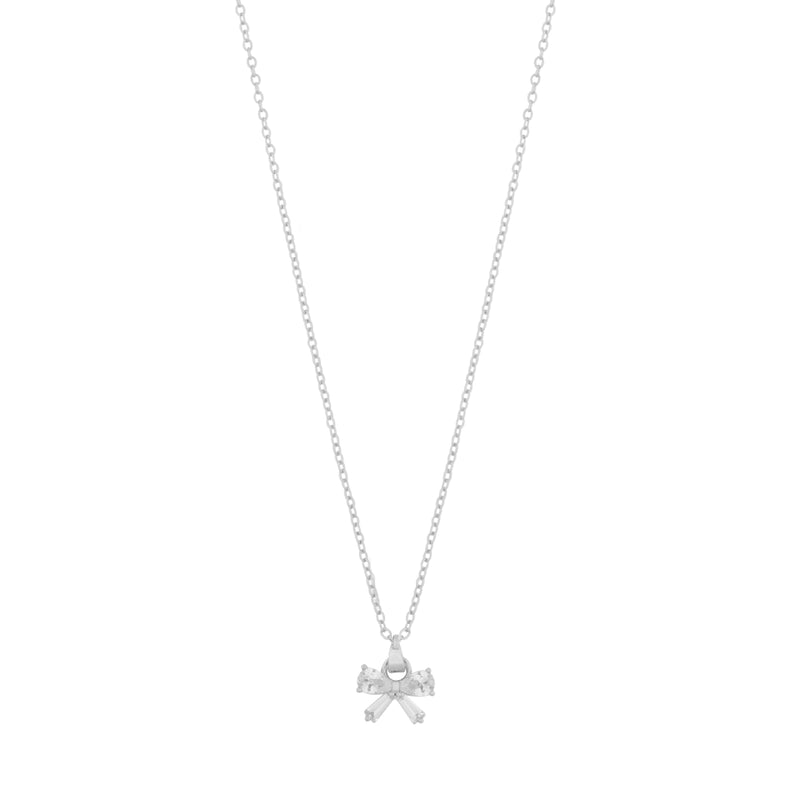 Eira Bow Pendant Necklace | Silver Plated | 45cm