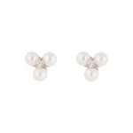 Eira Triple Pearl Earrings | Silver Plated