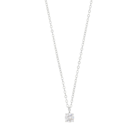 Essence Cubic Zirconia Pendant Necklace | Silver Plated