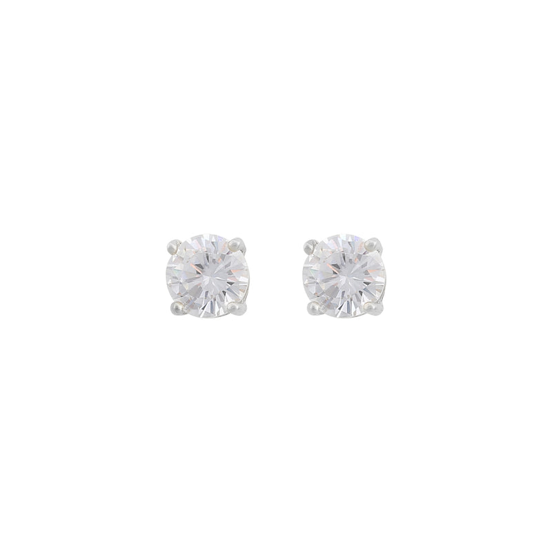 Essence Cubic Zirconia Stud Earrings | Silver Plated