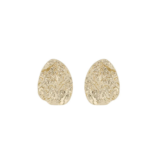 Lauren Hammered Earrings | Gold Plated