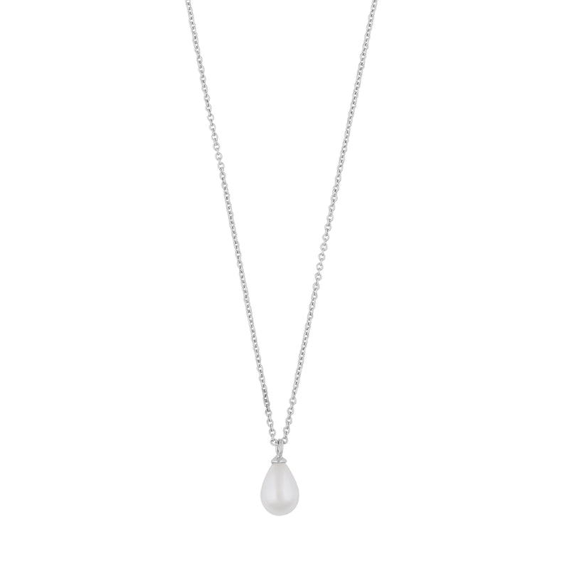 Lucy Pearl Drop Pendant Necklace | Silver Plated | 45cm
