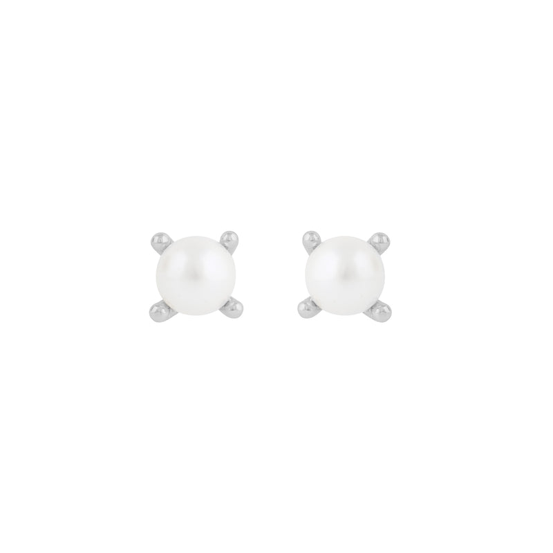 Lucy Glass Pearl Earrings | Silver Plated