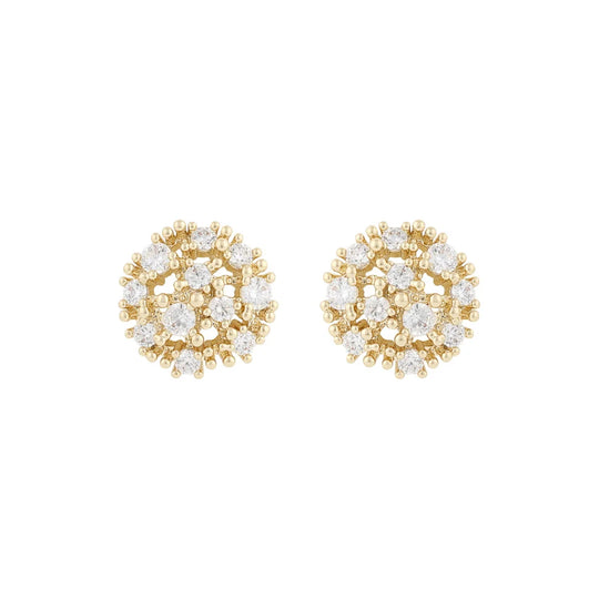 Lucy Sparkling Flower Pendant Earrings | Gold Plated with Cubic Zirconia