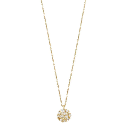 Lucy Sparkling Flower Pendant Necklace | Gold Plated with Cubic Zirconia