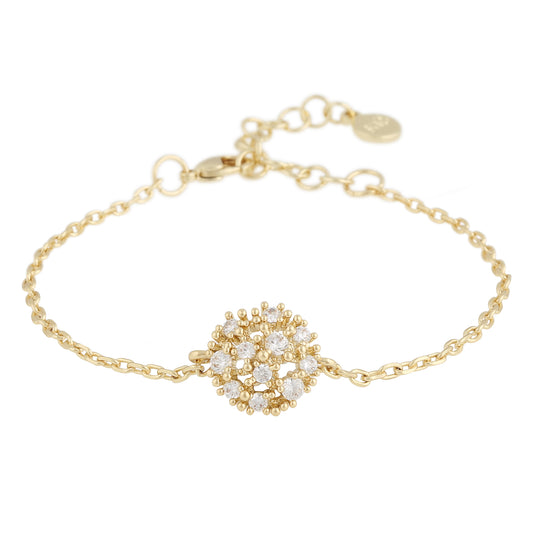 Lucy Sparkling Flower Pendant Bracelet | Gold Plated