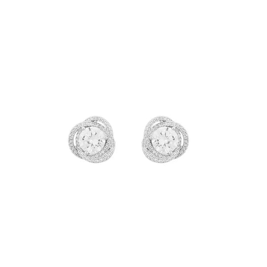 Mona Stone Earrings | Silver Plated with Cubic Zirconia