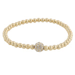 Mysk Elastic Beaded Bracelet | Gold Plated
