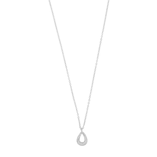 Naomi Irregular Pendant Necklace | Silver Plated with Cubic Zirconia
