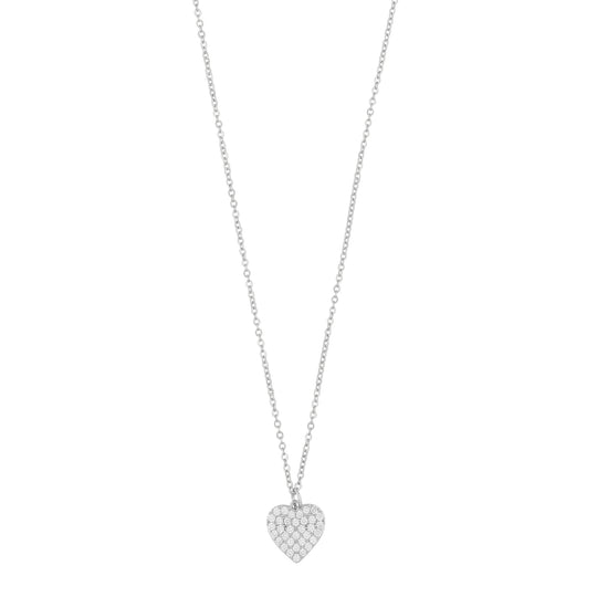 North Heart Pendant Necklace | Silver Plated with Cubic Zirconia