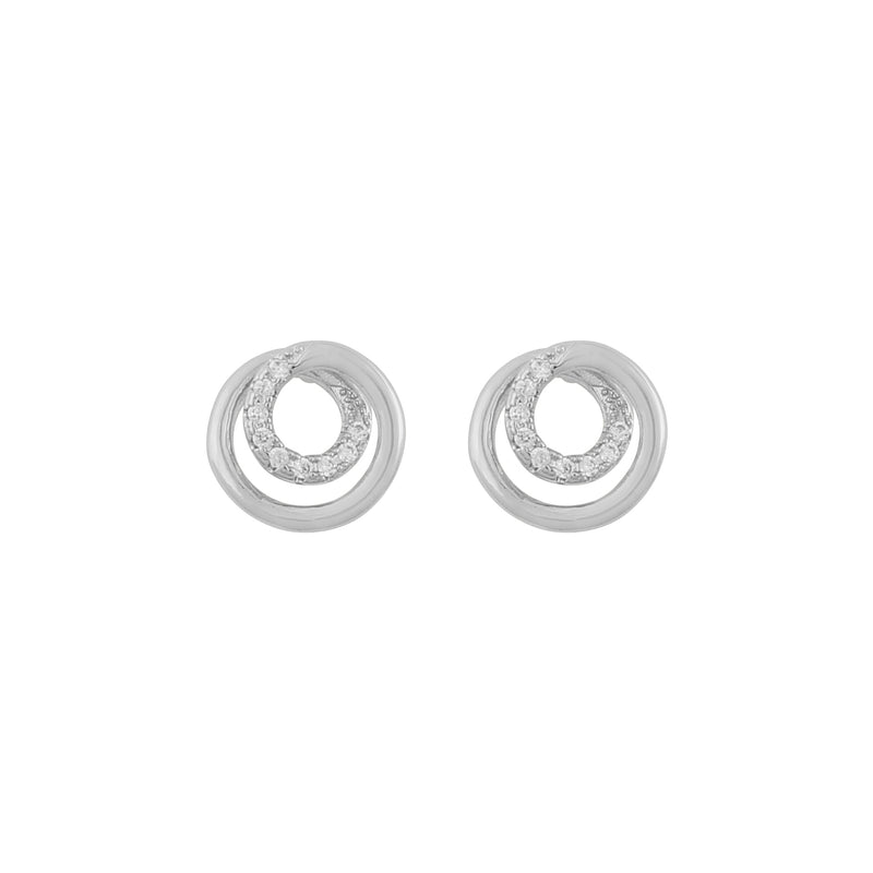 Paris Spiral Ring Earrings | Silver Plated