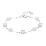 Saga Freshwater Pearl Bracelet | Silver Plated with Cubic Zirconia