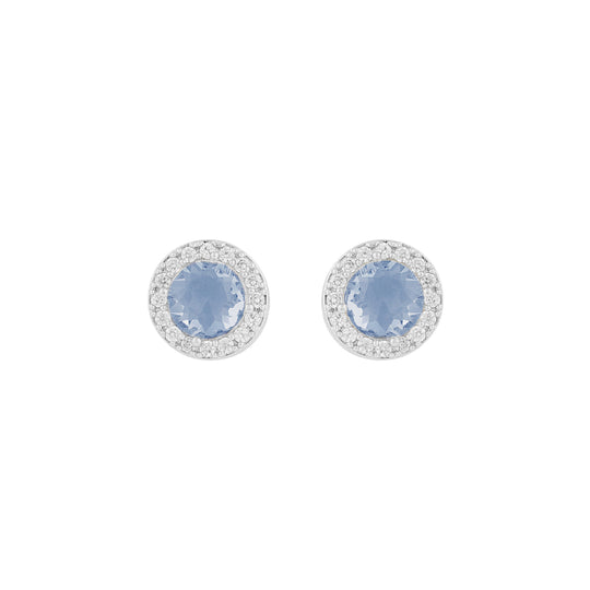 Seine Blue Cubic Zirconia Earrings | Silver Plated