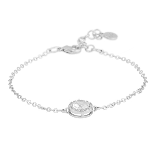 Seine Stone Charm Bracelet | Silver Plated with Cubic Zirconia