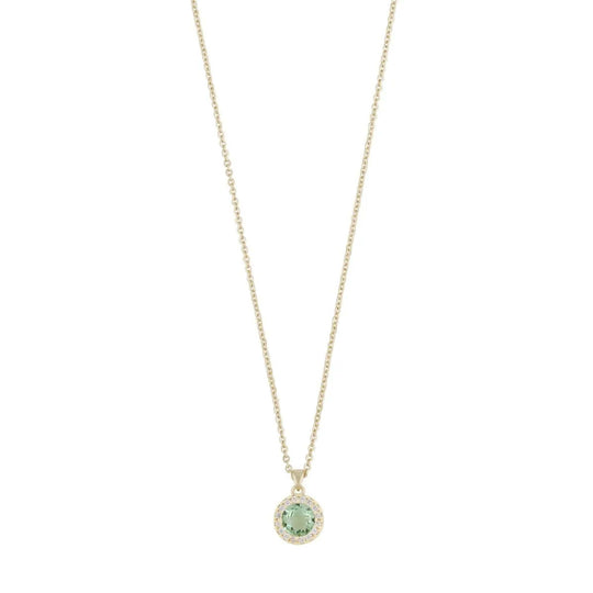 Seine Green Cubic Zirconia Pendant Necklace | Gold Plated
