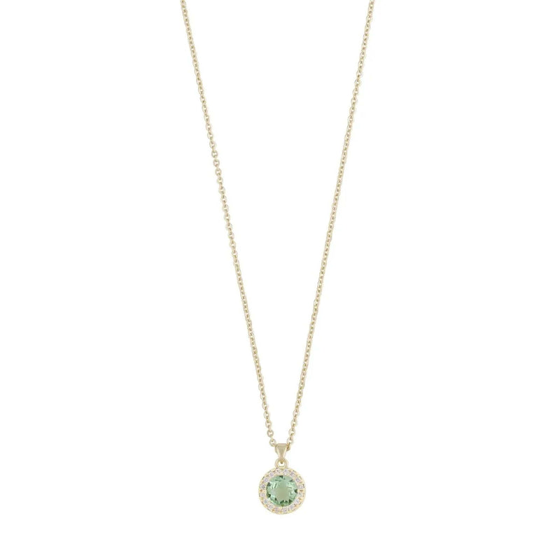 Seine Green Cubic Zirconia Pendant Necklace | Gold Plated