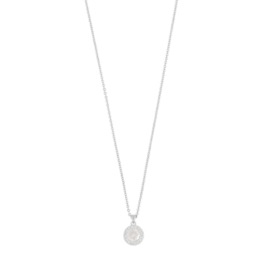 Seine Stone Pendant Necklace | Silver Plated with Cubic Zirconia