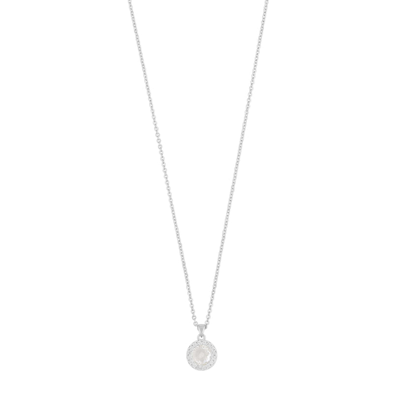 Seine Stone Pendant Necklace | Silver Plated with Cubic Zirconia