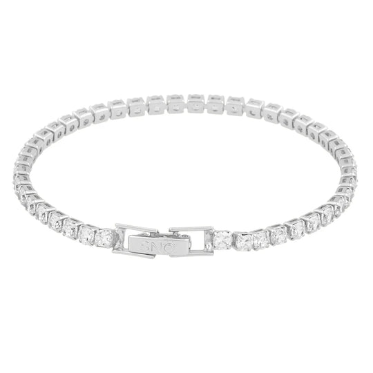 Siri Stone Tennis Bracelet | Silver Plated