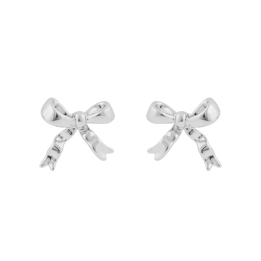 Stina Bow Earrings | Silver Plated