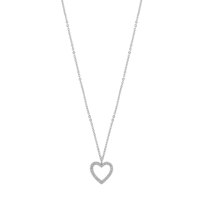 Valentina Heart Pendant Necklace | Silver Plated | 42cm