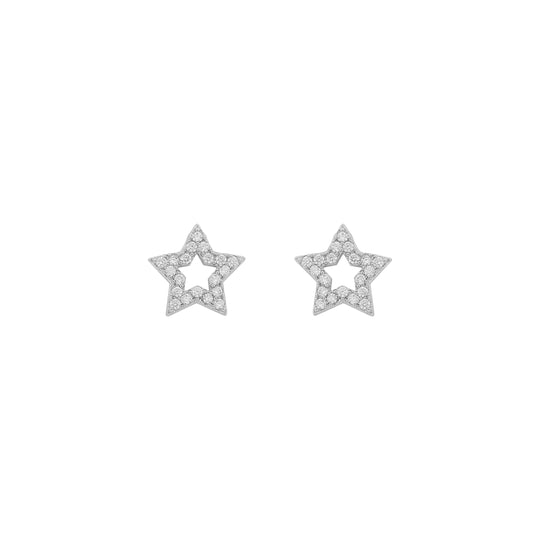 Wish Small Star Earrings | Silver Plated with Cubic Zirconia