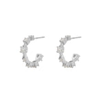 Wiz Oval Earrings | Silver Plated with Cubic Zirconia