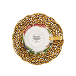 Creatures of Curiosity Fluted Teacup & Saucer | Floral/Leopard