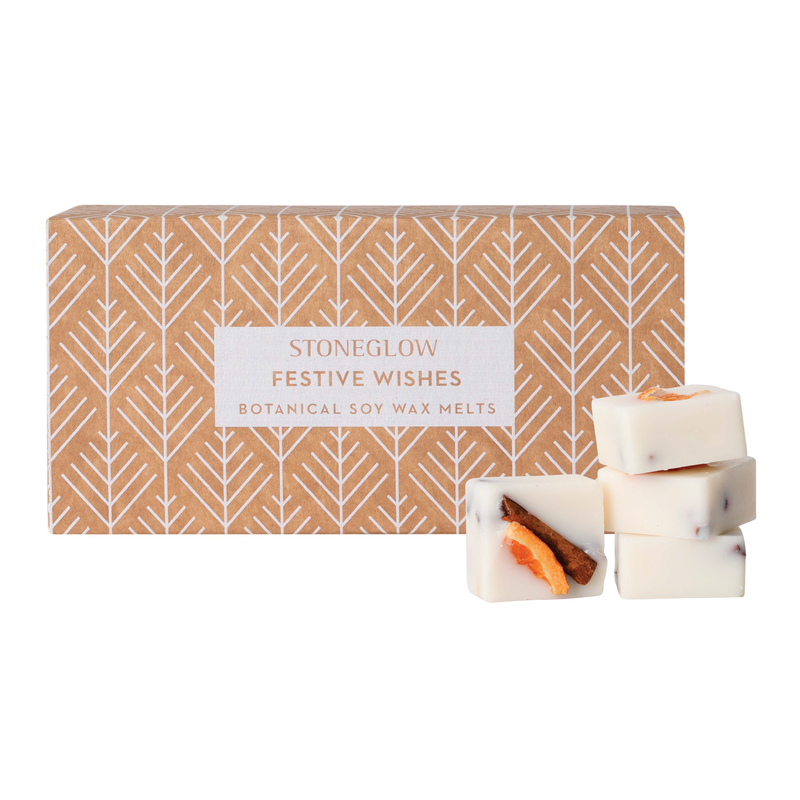 Festive Wishes Botanic Soy Wax Melts | Orange, Cinnamon & Clove | Set of 16