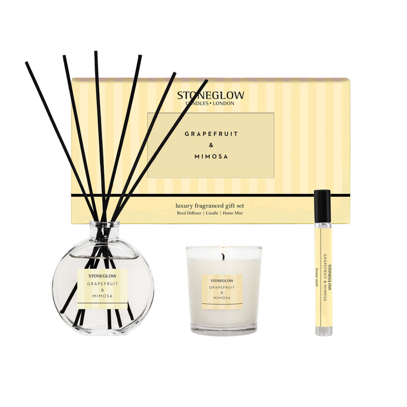 Modern Classics Gift Set | Grapefruit & Mimosa | Reed Diffuser, Candle & Home Mist