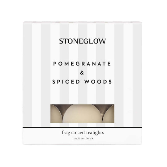 Modern Classics Scented Tealight Candles | Pomegranate & Spiced Woods | Set of 9