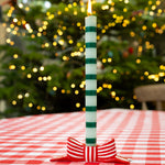 Festive 3-Taper Bow Candle Holder | Red & White | 160cm