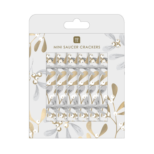 Mini Mistletoe Saucer Crackers | Set of 8