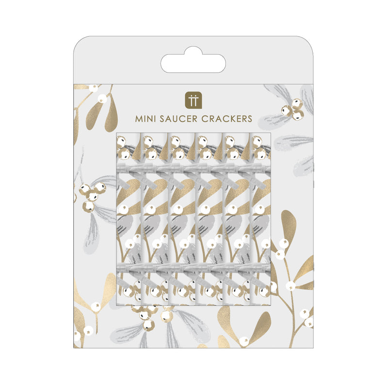 Mini Mistletoe Saucer Crackers | Set of 8