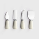 Ceramic Cheese Knife Set with Magnetic Acacia Block | 4 Piece