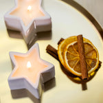 Festive Wishes Ceramic Star Scented Tealight Candles | Orange, Cinnamon & Clove | Set of 4