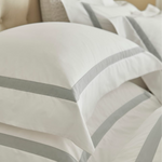 Savile Edge 220 Bed Linen | White/Silver