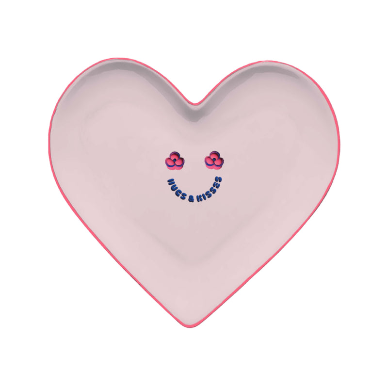 Ceramic 'Hugs & Kisses' Decorative Heart Plate | Living Collection