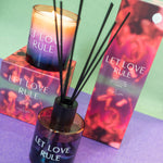 'Let Love Rule' Glass Reed Diffuser | Purple Orris & Dark Patchouli | 200ml